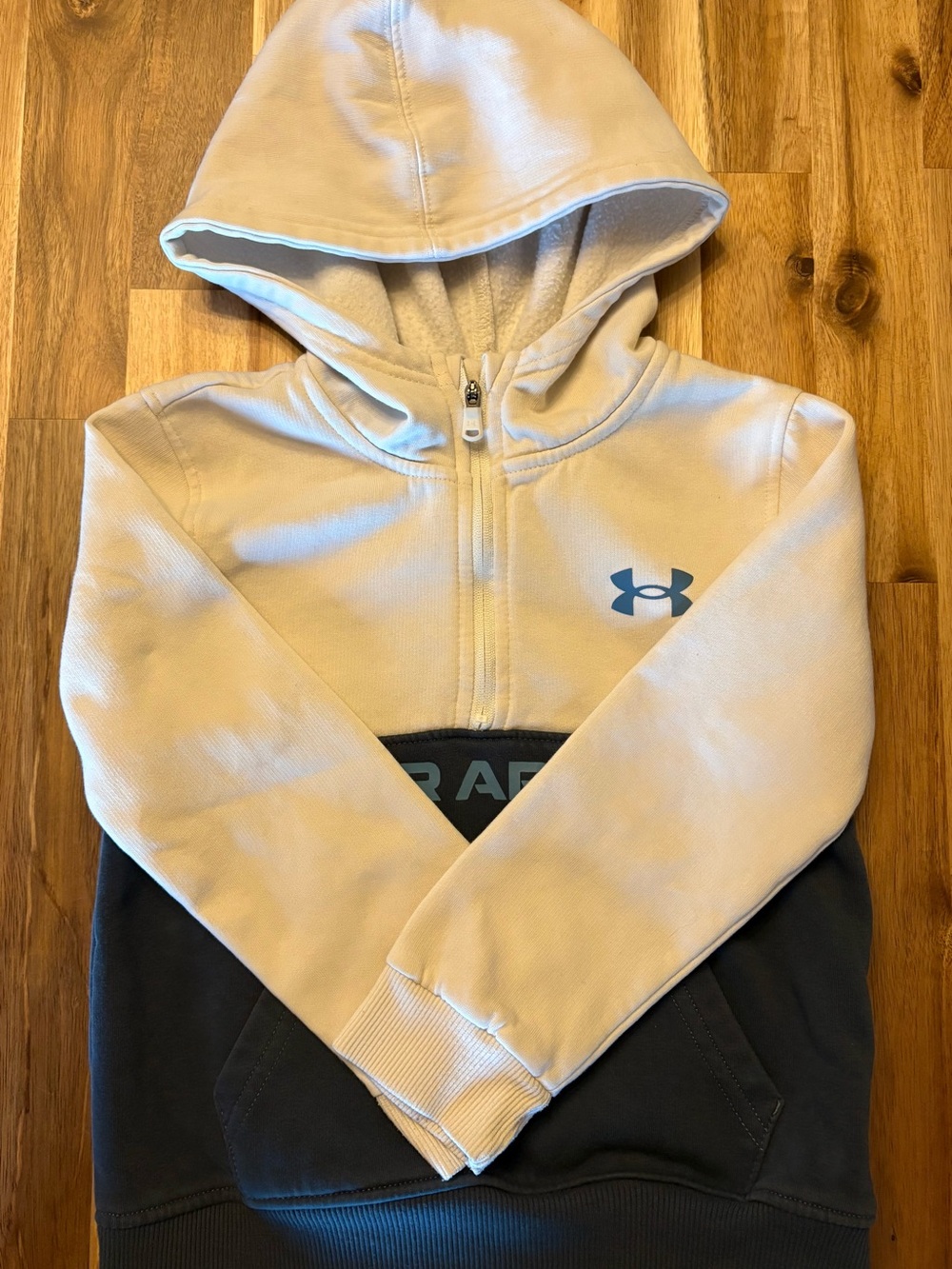 Under Armour Kids' Two-Tone Hooded Pullover - Cream and Navy